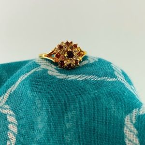ESPO GE Topaz and Crystal Stones Cocktail Ring